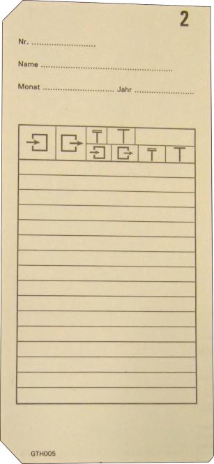 Stempelkarte für Stempeluhr Seiko QR475 100 Stück 
